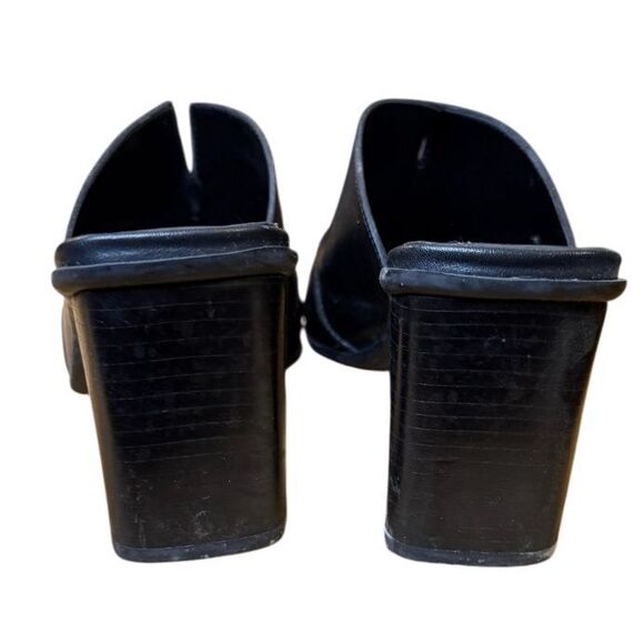 Nicole Brakes Black Leather Heeled Mules in Size 6.5 - Picture 3 of 9